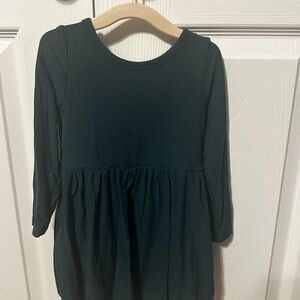 Little sleepies ribbed emerald green twirl dress